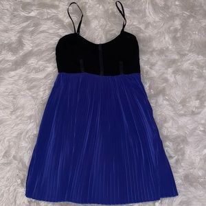 Y2K Akira Blue/Black Plisse Dress